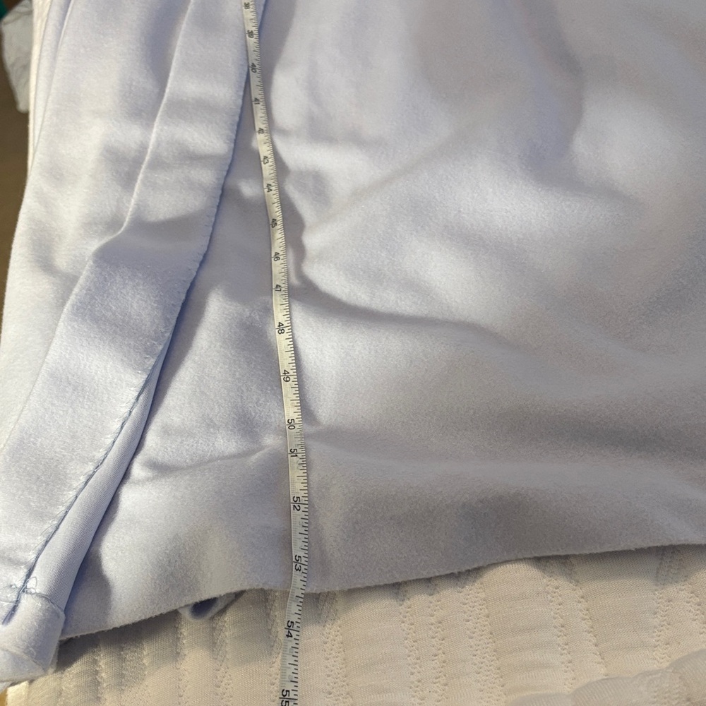 Apostrophe Light Blue Robe w/White Trim Full Length Soft Flannel Outer Feel EUC - Picture 9 of 12